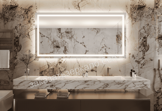 Зеркало над умывальником с подсветкой