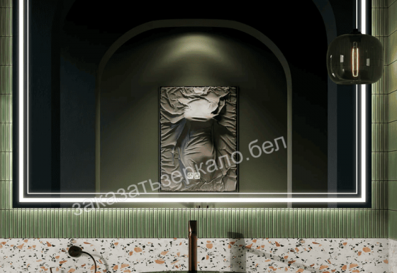 Прямоугольное зеркало с подсветкой и подогревом