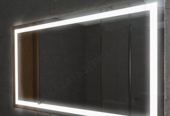 Прямоугольное зеркало с led подсветкой по краям